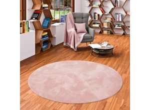 4251765664280 - - Luxus Super Soft Fellteppich Pearl Rosa Rund - 120 cm Rund