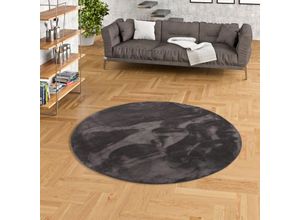 4251765664310 - - Luxus Super Soft Fellteppich Pearl Anthrazit Rund - 160 cm Rund