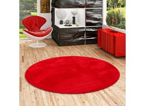 4251765664334 - - Luxus Super Soft Fellteppich Pearl Rot Rund - 160 cm Rund