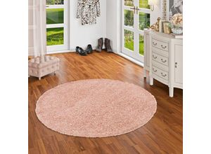 4251765682055 - - Hochflor Langflor Shaggy Teppich Comfy Mix Pastell Rosa Rund - 120 cm Rund