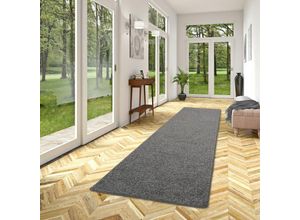 4251765685209 - - Hochflor Velours Läufer Teppich Mona Grau - 80x400 cm