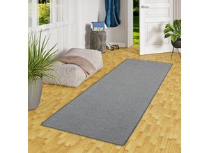 4251765685582 - Feinschlingen Läufer Velour Teppich Strong Anthrazit - 100x400 cm