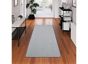 4251765685896 - - Feinschlingen Läufer Velour Teppich Strong Silbergrau - 80x320 cm