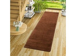 4251765686701 - - Hochflor Shaggy Läufer Teppich Palace Braun - 100x100 cm