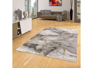 4251765688989 - Luxus Designer Teppich Carrara Marmor Optik Gold Grau Verlauf - 120x170 cm