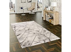 4251765689429 - Luxus Designer Teppich Carrara Marmor Optik Silber Grau Trend - 80x300 cm