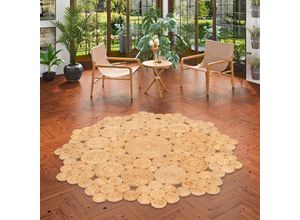 4251765692344 - - Naturfaser Teppich Handgefertigt Jute Salsa Natur Circle Beige Rund - 80 cm Rund