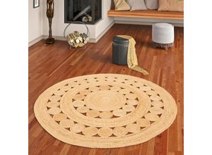 4251765692474 - - Naturfaser Teppich Handgefertigt Jute Salsa Natur Trend Rund - 120 cm Rund