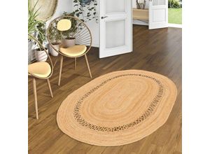 4251765692726 - Naturfaser Teppich Handgefertigt Jute Salsa Natur Modern - 200x300 cm