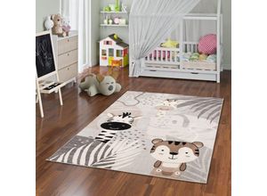 4251765693426 - Kinder Teppich Softstar Kids Safari Friends Grau - 140x200 cm