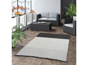 4251765694096 - - Designer Teppich Beidseitig Ethno Kelim Grau Schwarz Lines - 120x170 cm