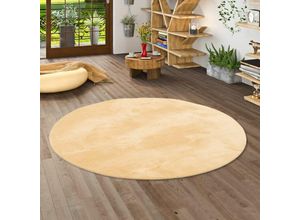 4251765694737 - Luxus Super Soft Fellteppich Pearl Curry Rund - 200 cm Rund