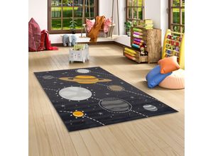 4251765697554 - - Kinderteppich Passion Kids Planeten Grau - 200x290 cm
