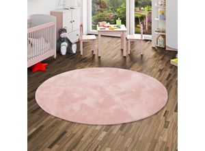 4251765697882 - - Kinder und Jugend Super Soft Fellteppich Pearl Kids Rosa Rund - 200 cm Rund