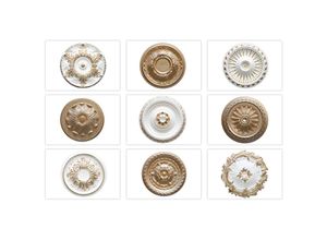 4251769658988 - Design - Stuckrosette aus eps Styropor gold - Deckenrosette Stuck Wanddeko Wohnzimmer R-02 - ø 40cm gold