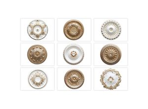 4251769658995 - Design - Stuckrosette aus eps Styropor gold - Deckenrosette Stuck Wanddeko Wohnzimmer R-02 - ø 40cm super gold