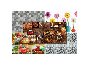 4251769678740 - Hexim - pvc Wandpaneele - Mosaik Motive pflegeleichte Platten - restposten blue flowers