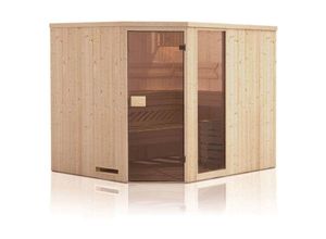 4251771214363 - Innensauna Family Innensauna 2 Sitzbänke aus Holz Saunakabine mit 40 mm Wandstärke Infrarotsauna mit Montagematerial - Naturbelassen - Finntherm