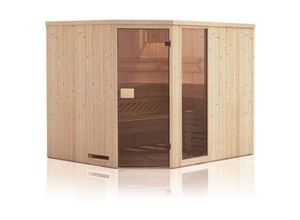 4251771214370 - Innensauna Family Innensauna 2 Sitzbänke aus Holz Saunakabine mit 40 mm Wandstärke Infrarotsauna mit Montagematerial - Naturbelassen - Finntherm