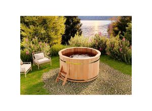 4251771227936 - Finntherm - Badefass Bergen aus Holz Badebottich Hot Tub Schwimmbecken Jacuzzi outdoor ø 160 x 101 cm ohne Ofen - Naturbelassen