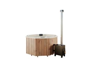 4251771228032 - Finntherm - Badefass Kopenhagen aus Thermoholz Badebottich Hot Tub mit Holzofen Whirlpool Schwimmbecken Jacuzzi outdoor beheizbar 180 x 180 cm