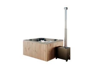 4251771228070 - Badefass Oslo aus Thermoholz Badebottich 170 x 200 cm Hot Tub mit Holzofen Whirlpool Schwimmbecken Jacuzzi outdoor beheizbar - Naturbelassen