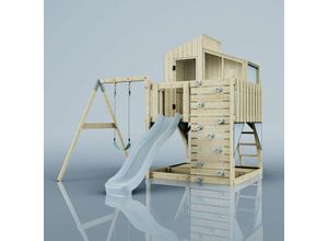 4251771253874 - Polarplay - Rebo Spielturm mit Spielhaus inkl Wellenrutsche Outdoor Klettergerüst Garten Kletterwand und Kletterleiter Ausführung Kinderschaukel