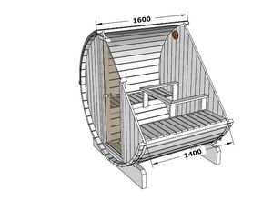 4251771264085 - Fass-Sauna Mini xs Fasssauna 2 Sitzbänke aus Holz in Naturbelassen Sauna Wandstärke 42 mm Außensauna - Naturbelassen - Finntherm