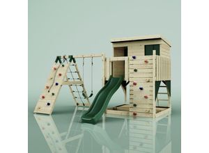 4251771271878 - Spielturm Emil aus Holz in Grün - Grün - Polarplay