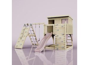 4251771271908 - Spielturm Emil aus Holz in Rosa - Rosa - Polarplay