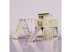 4251771273186 - Spielturm Freja aus Holz in Rosa - Rosa - Polarplay