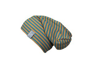 4251774594424 - PICKAPOOH - Strick-Beanie RAP geringelt in gold petrol Gr48