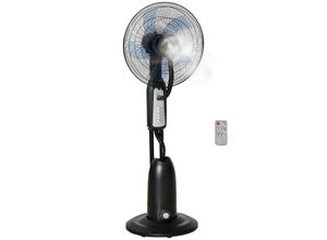 4251774902038 - Standventilator mit Wasserzerstäuber schwarz silber 445 x 445 x 120 cm (BxTxH) Ventilator Lüfter Wasserzerträuber Klein Klima