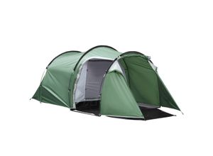 4251774903301 - Campingzelt für 3-4 Personen dunkelgrün schwarz 426 x 206 x 154 cm ( LxBxH? Camping Pop up Zelt Zelt Familienzelt Wandern