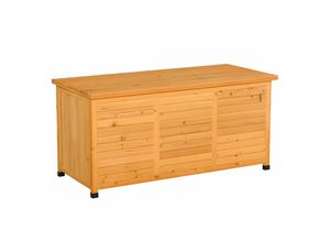 4251774906357 - Gartentruhe mit Stauraum gelb 127 x 56 x 60 cm(LxBxH) Gerätehaus Geräteschrank Gartenschrank