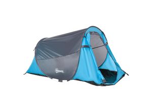 4251774906456 - Campingzelt für 1-2 Personen blau grau 220 x 108 x 110 cm (LxBxH) Pop Up Zelt Multifunktionszelt Sonnenschutz Zelt