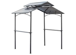 4251774909600 - Grillpavillon mit Flammschutzdach schwarz braun 240 x 150 x 250 cm (L x B x H)