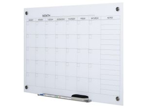 4251774910163 - Kalendertafel mit Radiergummi und 4 Markern weiß 90 x 60 x 02 cm (BxTxH) Magnettafel Planungstafel Memoboard Whiteboard