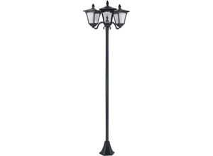 4251774911306 - Solar Gartenlaterne mit 3 flammig Laterne Solarlaterne Wegleuchte mit led 120 Lumen IP44 201 Edelstahl Schwarz 515 x 47 x 1825 cm - Outsunny