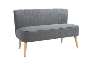 4251774911450 - 2-Sitzer Stoffsofa Polstersofa Sitzmöbel Loungesofa Holz Schaumstoff Hellgrau 117 x 565 x 77