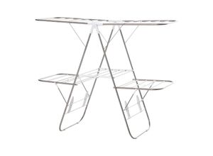 4251774911962 - Wäscheständer multifunktional silber weiß 138 x 605 x 112 cm (BxTxH) Mobiler Wäschetrockner Wäscheturm Seitenflügel 4251774911962 - Wäscheständer multifunktional silber weiß 138 x 605 x 112 cm (BxTxH) Mobiler Wäschetrockner Wäscheturm Seitenflügel