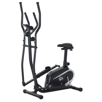 4251774912495 - Heimtrainer 8 Widerstandsstufen mit LCD Display höhenverstellbar Schwarz 103 x 62 x 151 cm (LxBxH) Fitnesstrainer Home-Gym Cardio-Training Ausdauer trainings gerät