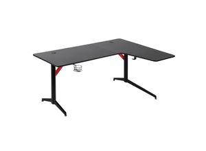 4251774916608 - Schreibtisch L-förmiger Eckschreibtisch Kabelmanagement-Löcher Racing-Stil Schwarz Rot 157 x 1118 x 74 cm (BxTxH) Computertisch Laptoptisch Bürotisch Gaming Tisch