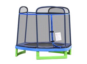 4251774916950 - Kinder Trampolin mit PE Netz bunt 215L x 200B x 190H cm Kinder Trampolin Trampolin Kinder Kindersport Sicherheitsnetz