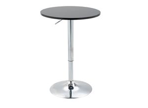 4251774917735 - Bartisch modern rund Esstisch 360° Drehtisch Bistrotisch höhenverstellbar Stahl Schwarz Ø61 x