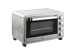 4251774920445 - Minibackofen mit 32 Liter Fassungsvermögen silber 522L x 381B x 335H cm Mini Backofen Minibackofen Ofen Backen 32 Liter Kochen