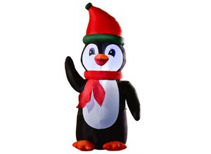 4251774920681 - Aufblasbarer Pinguin mit Beleuchtung bunt 79B x 67T x 155H cm Aufblasbarer Weihnachts-Pinguin Weihnachtsdekoration Weihnachtsfigur