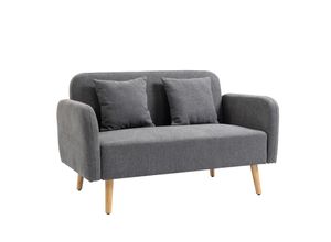 4251774921206 - Doppelsofa mit Kissen und Anti-Rutsch Beinen 130B x 70T x 80H cm 2-Sitzer-Sofa mit 2 Kissen Lounge-Esszimmer Doppelsofa Sofa Couch