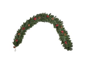 4251774921626 - Weihnachtsgirlande mit Schmuck grün 190L x 12B x 8T cm Weihnachtsgirlande Tannengirlande künstlich Dekoration Weihnachten