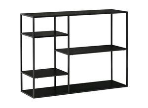 4251774927888 - Standregal Bücherregal Lagerregal Aktenregal mit 5 offenen Fächern Küchenregal Metall Schwarz 120 x 35 x 875 cm - Schwarz - Homcom